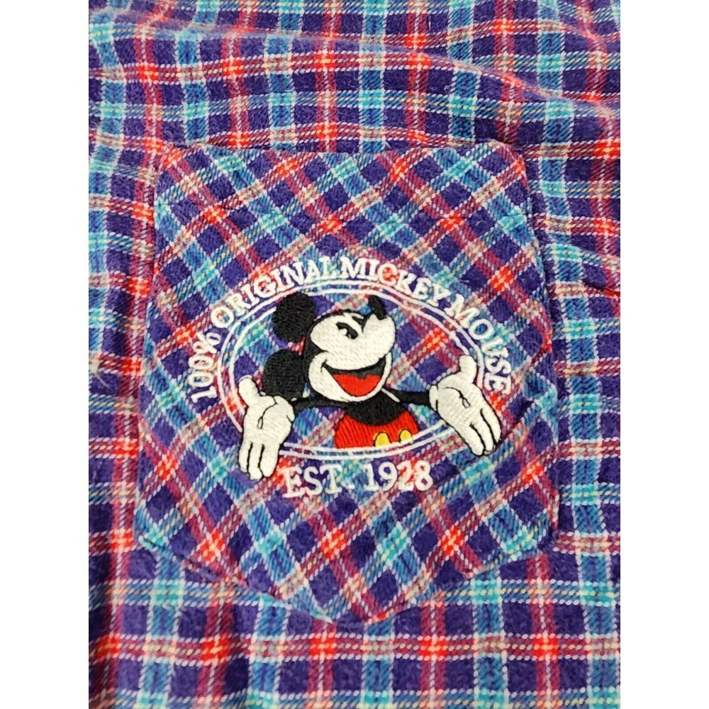 Vintage Disney Co Flannel Pajama Womens Nightgown Sleep Shirt Mickey Mouse M